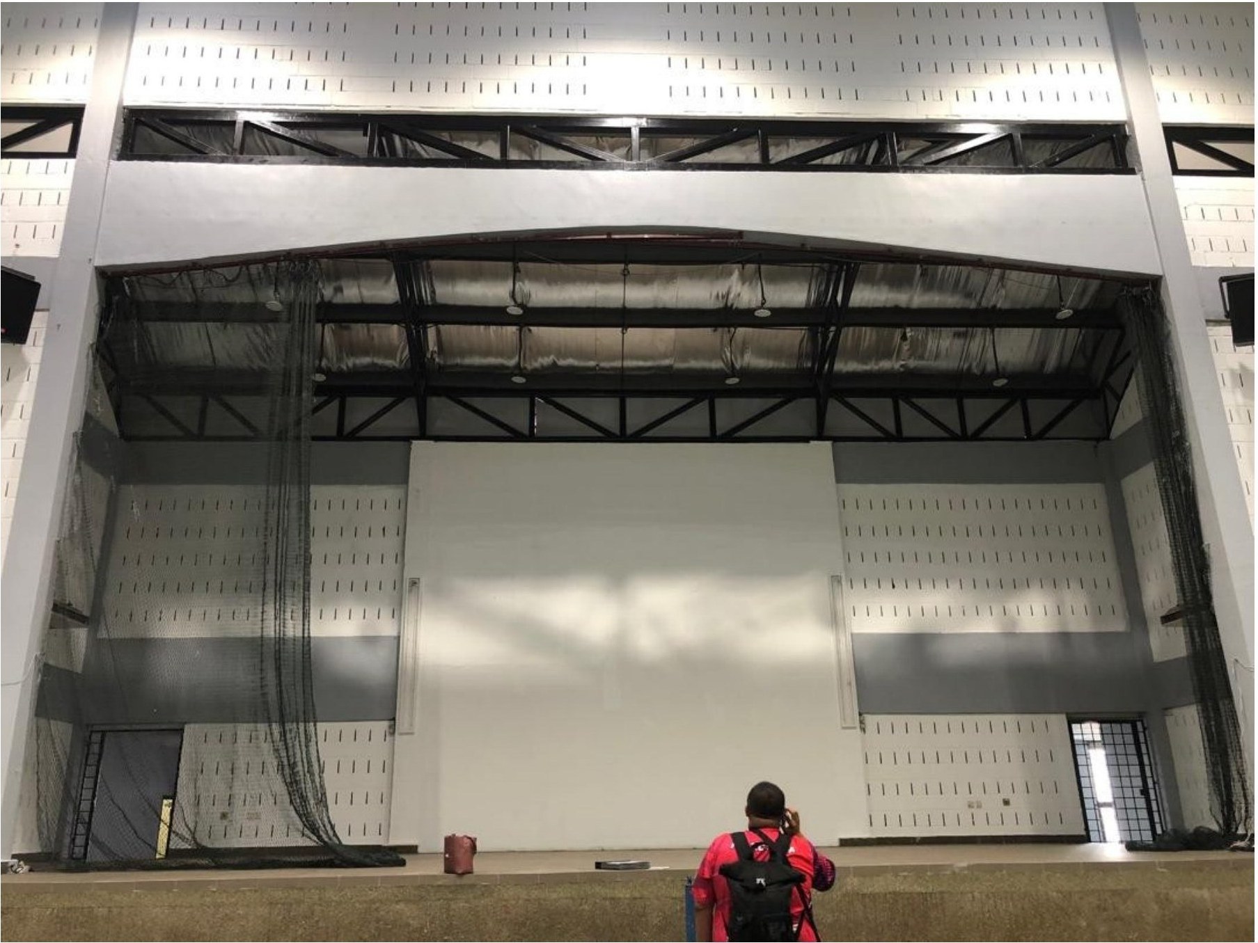 Heavy-duty industrial curtain track and drapery installation