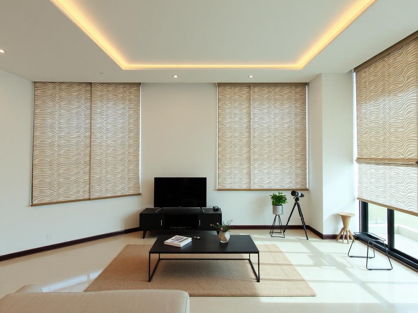 Day-and-night zebra blinds in a Singapore HDB living room